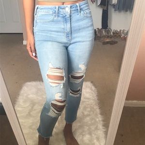 Light blue ripped jeans